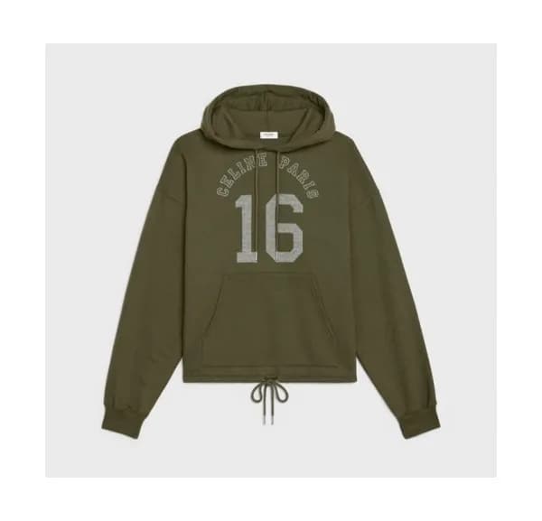 Celine Mm/Wm Logo Cotton Hoodie Khaki - 셀린느 2021 남… - 1