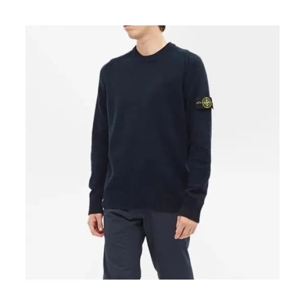 Stone Island Mens Casual Crew-neck Sweaters Black… - 1