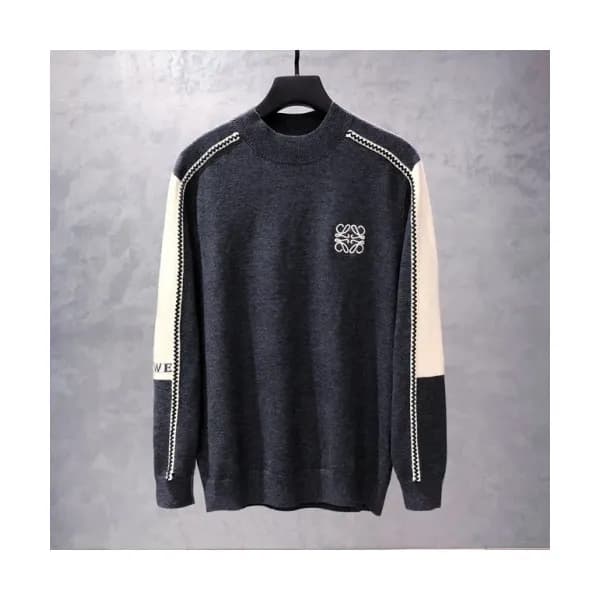 Loewe Mens Logo Crew-neck Sweaters Gray - 로에베 2021… - 1