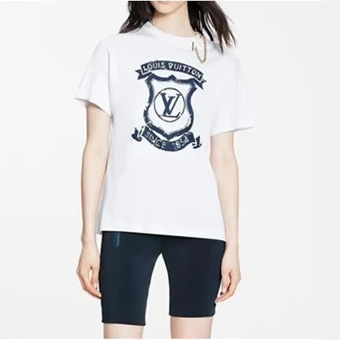 루이비통 여성 화이트 반팔티 - Louis vuitton Womens White Tshir… - 1