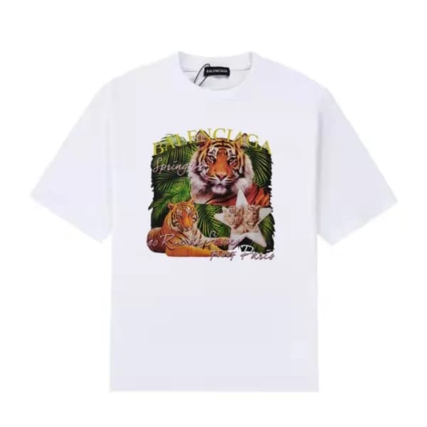 발렌시아가 남성 크루넥 화이트 반팔티 - Mens White Tshirts - bal013… - 1