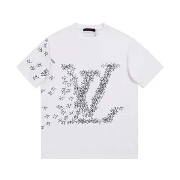루이비통 남성 크루넥 화이트 반팔티 - Mens White Tshirts - lou0408… - 1