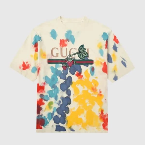 구찌 남성 크루넥 아이보리 반팔티 - Mens Ivory Tshirts - guc04693… - 1