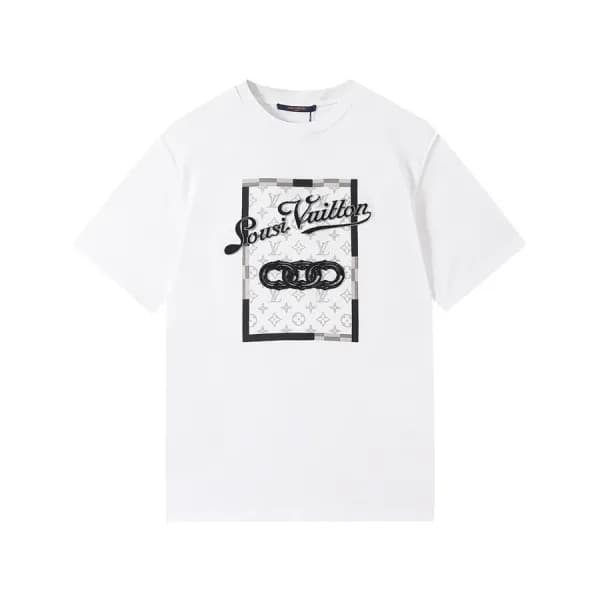 루이비통 남성 화이트 크루넥 반팔티 - Mens White Tshirts - lou0418… - 1