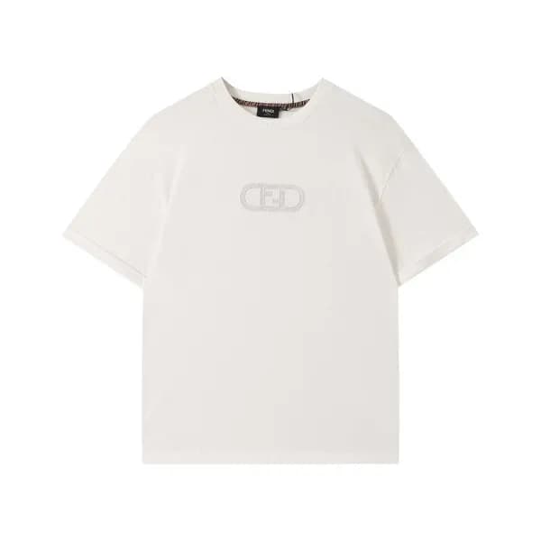펜디 남성 아이보리 크루넥 반팔티 - Mens Ivory Tshirts - fen01231… - 1
