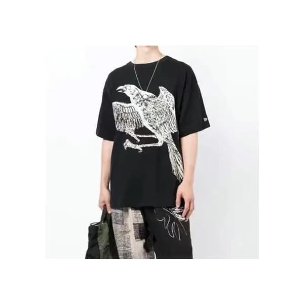 요지야마모토 남성 블랙 크루넥 반팔티 - Mens Black Tshirts - y3/015… - 1