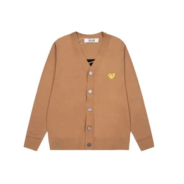 꼼데 남/녀 카멜 브이넥 가디건 - Cdgplay Unisex Camel Cardigan …