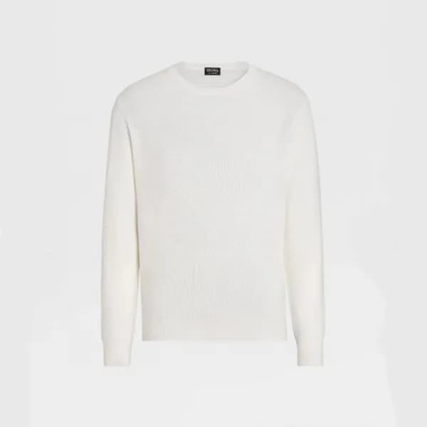 에르메네질도 제냐 남성 화이트 니트 - Ermenegildo Zegna Mens White… - 1