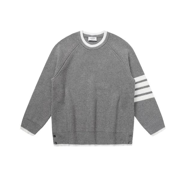 톰브라운 남성 그레이 크루넥 니트 - Thom Browne Mens Gray Knits -… - 1