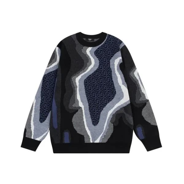 펜디 남성 그레이 크루넥 니트 - Fendi Mens Gray Sweaters - fe03… - 1
