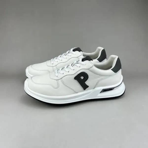 프라다 남성 화이트 스니커즈 - Prada Mens White Sneakers - pr35… - 1
