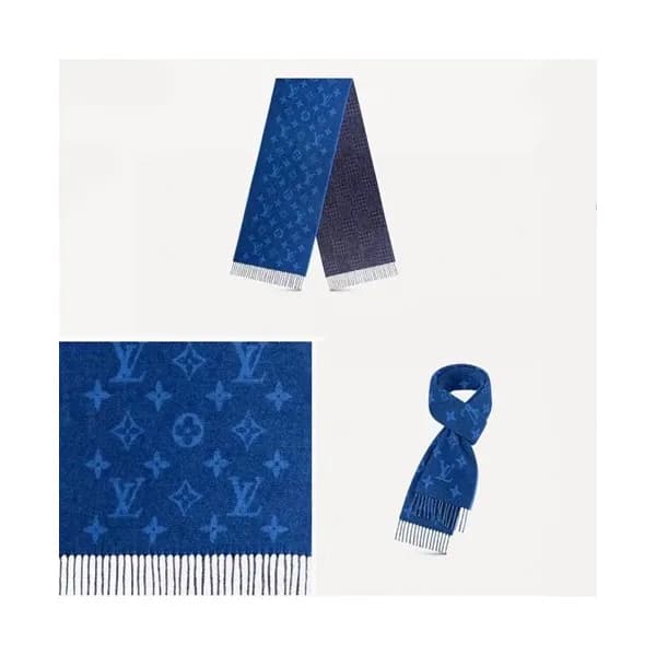 루이비통 남성 블루 머플러 - Louis vuitton Mens Blue Muffler -… - 1