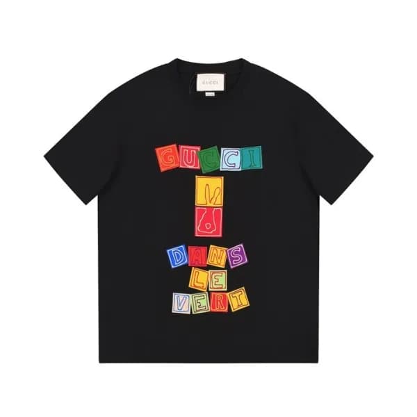 구찌 남/녀 블랙 크루넥 반팔티 - Gucci Unisex Black Tshirts - g… - 1