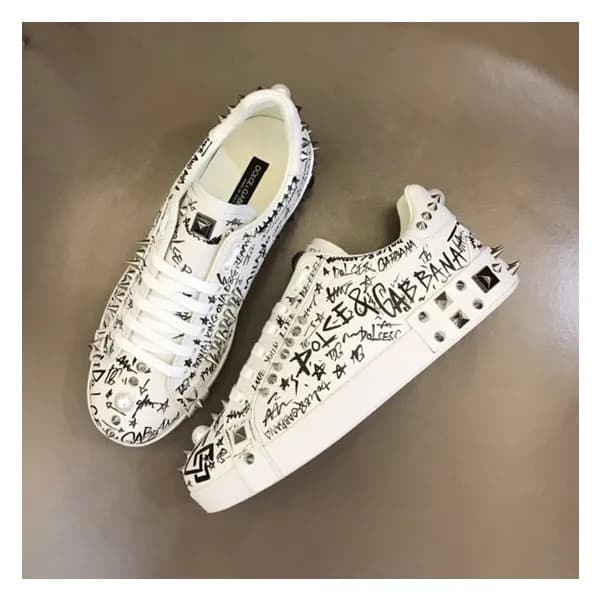 돌체앤가바나 남성 화이트 스니커즈 - Dolc& Gabbana Mens White Snea… - 1
