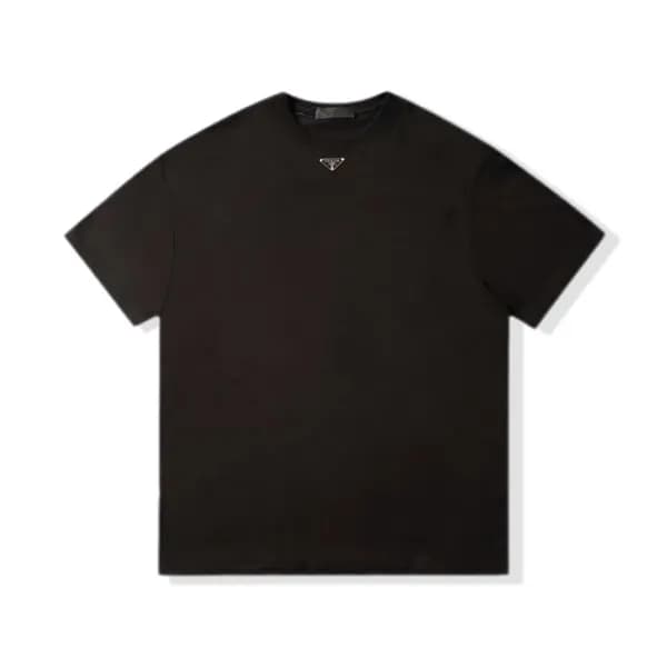 프라다 남성 블랙 크루넥 반팔티 - Prada Mens Black Short sleeved… - 1