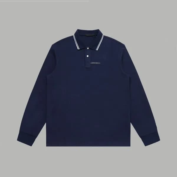 프라다 남성 폴로 네이비 맨투맨 - Prada Mens Navy Tshirts - pr64… - 1