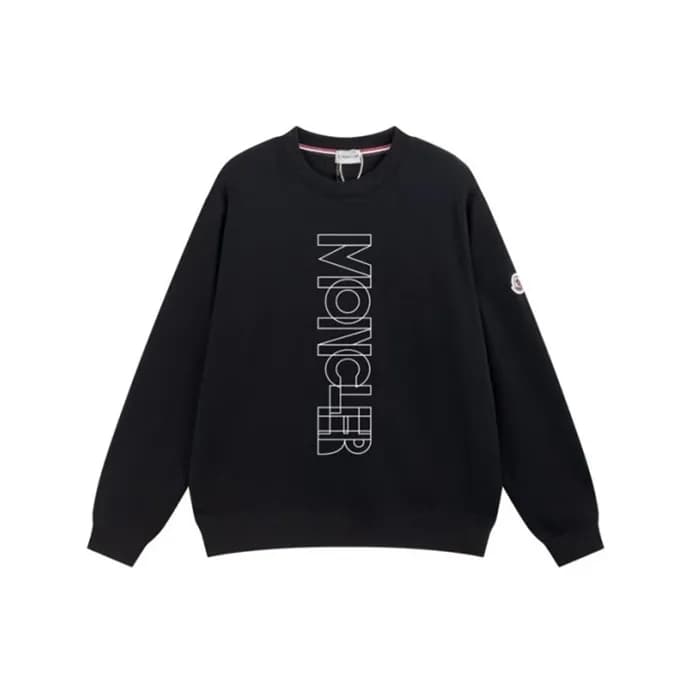 몽클레어 남성 블랙 크루넥 긴팔티 - Moncler Mens Black Tshirts - … - 1