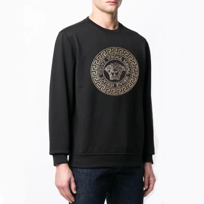 베르사체 남성 블랙 크루넥 맨투맨- Versace Mens Black Tshirts - v… - 1