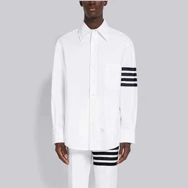 톰브라운 남성 화이트 셔츠 - Thom Browne Mens White Tshirts - … - 1