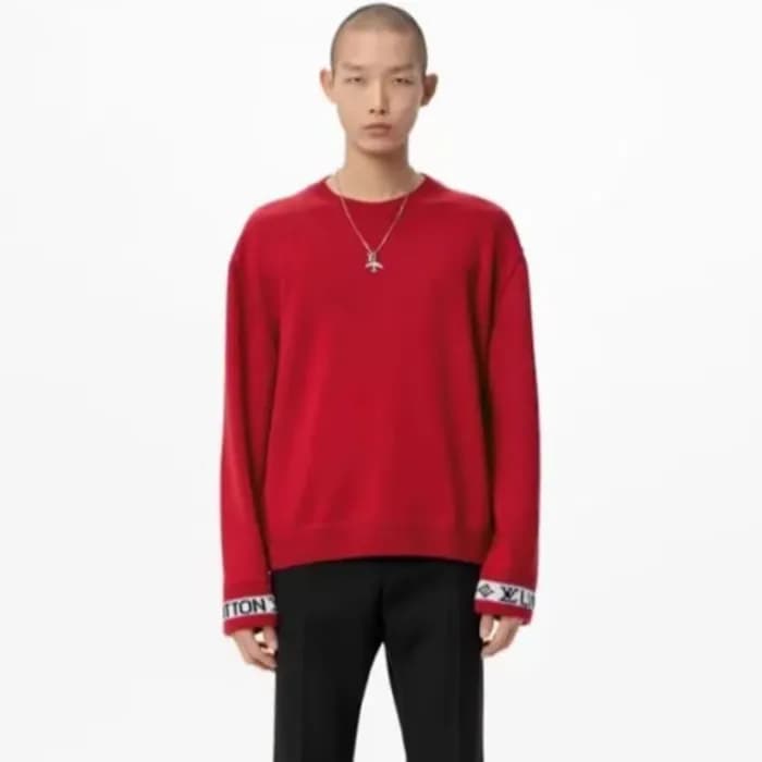 루이비통 남성 레드 크루넥 니트 - Louis vuitton Mens Red Knits- … - 1