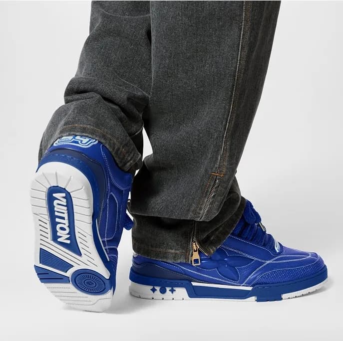 루이비통 남성 블루 스니커즈 - Louis vuitton Mens Blue Sneakers… - 1