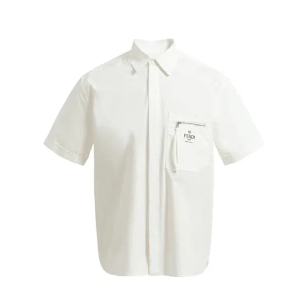 펜디 남성 화이트 반팔 셔츠 - Fendi Mens White Tshirts - fec53… - 1