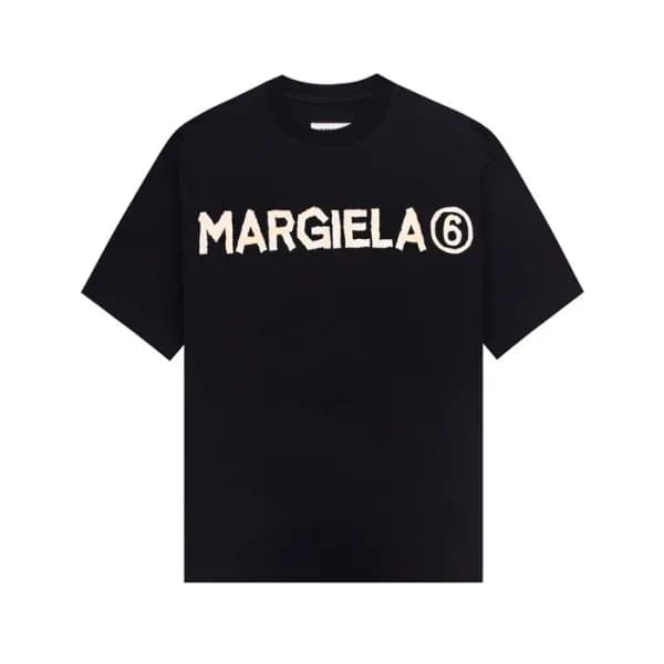 메종 마르지엘라 남/녀 블랙 반팔 티셔츠 - Maison Margiela Unisex Bl… - 1