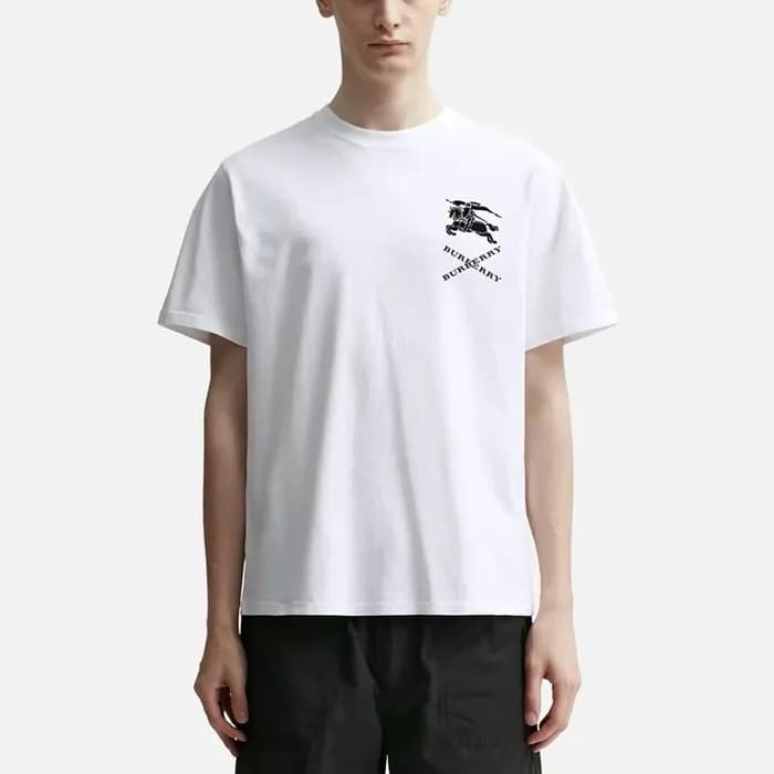 버버리 남성 화이트 반팔 티셔츠 - Burberry Mens White Tshirts - … - 1
