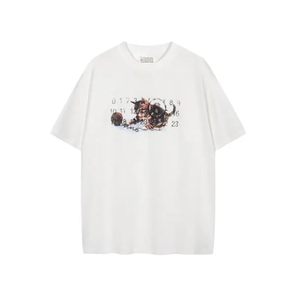 메종 마르지엘라 남/녀 화이트 반팔 티셔츠 - Maison Margiela Unisex W… - 1
