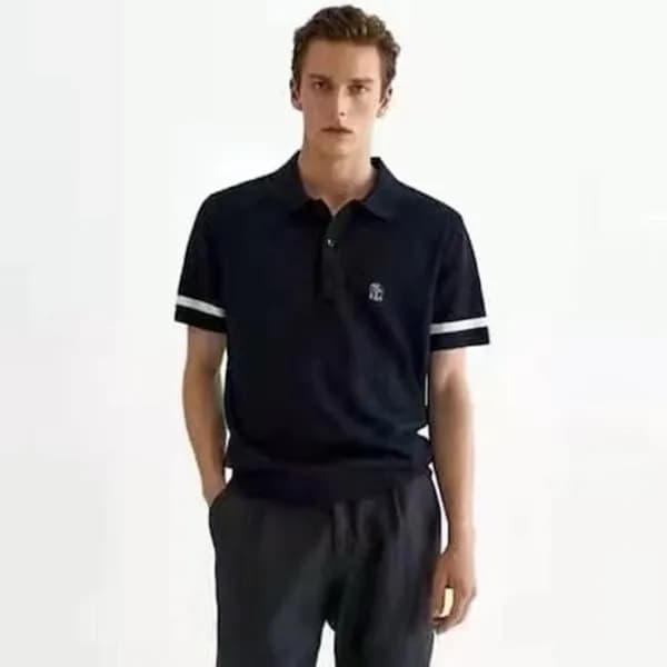 브루넬로쿠치넬리 남성 네이비 폴로 반팔티 - Brunello Cucinelli Mens N… - 1
