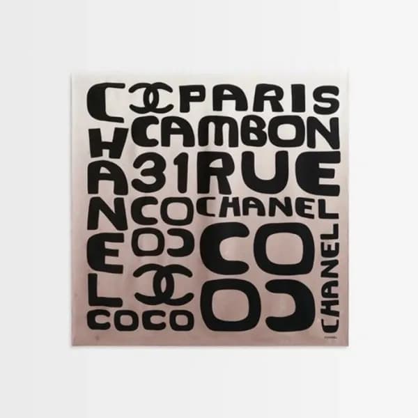 샤넬 여성 그래피티 스카프 - Chanel Womens Graffiti Scarf - ac… - 1
