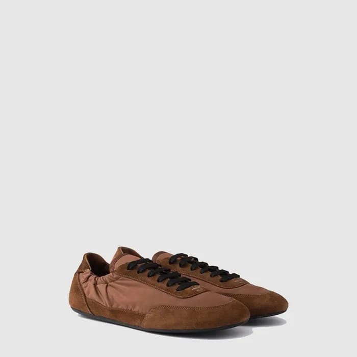 프라다 여성 컬랩스 리나일론 스웨이드 스니커즈 - Prada Womens Collapsib… - 1
