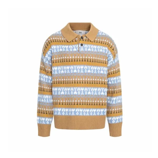 아미 남/녀 폴로 니트 - Ami Unisex Polo Knitwear - amc12745… - 1