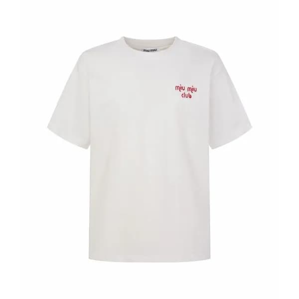 미우미우 남성 라운드 반팔 티셔츠 - Miumiu Mens Round Tshirt - mi… - 1