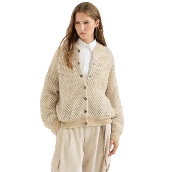 브루넬로쿠치넬리 여성 라운드 가디건 - Brunello Cucinelli Womens Round Cardigan - brc18473x - 1