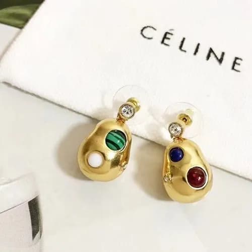 CELINE Yellow Gold Earring - 셀리느 여성용 18k도금 옐로우 골드 … - 1