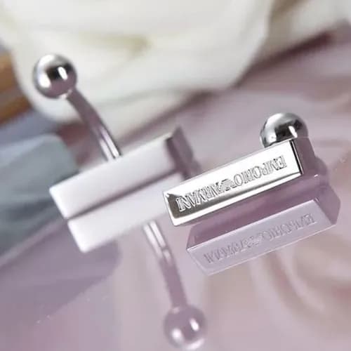ARMANI MENS WHITE GOLD CUFFS - 알마니 남성용 18k도금 화이…