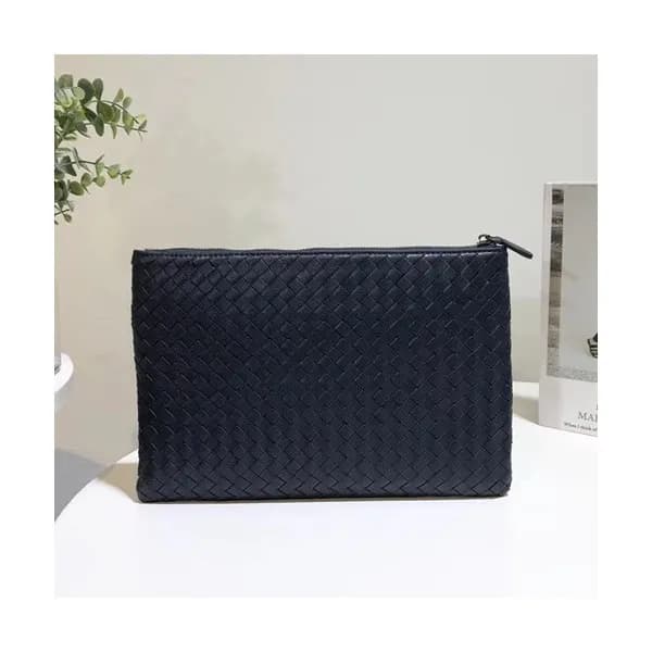 Bottega Veneta Leather Navy Clutch Bag,30/34cm - 보…