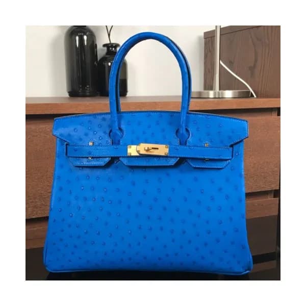 Hermes Birkin Ostrich Leather Tote Shoulder Bag ,3… - 1