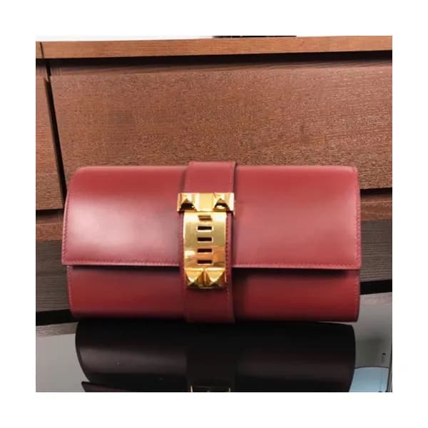 Hermes Medor Box Leather Clutch Bag ,23cm - 에르메스 메… - 1