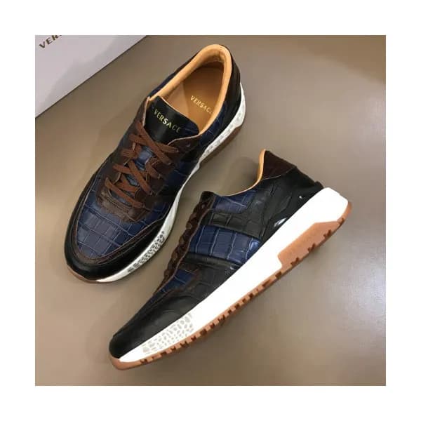 Versace 2018 Mens Leather Sneakers - 베르사체 남성 레더 스니… - 1