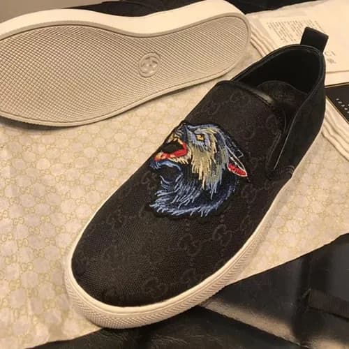 Gucci 2018 Wolf Embroidery Slip-on - 구찌 울프 슬립온 Guc… - 1