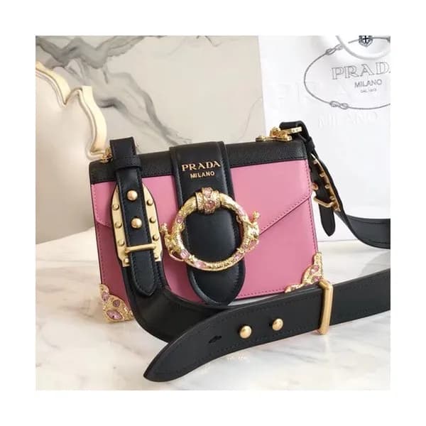 Prada Cahier Leather Shoulder Bag,20cm - 프라다 카이에 레… - 1