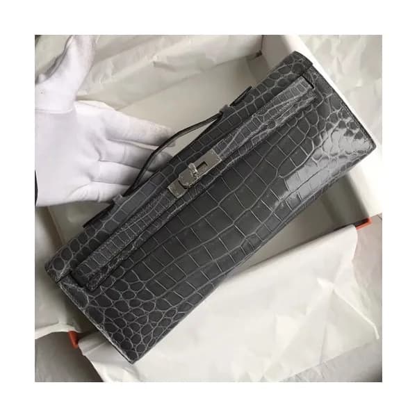 Hermes Kelly Cut Crocodile Leather Clutch Bag ,31c… - 1