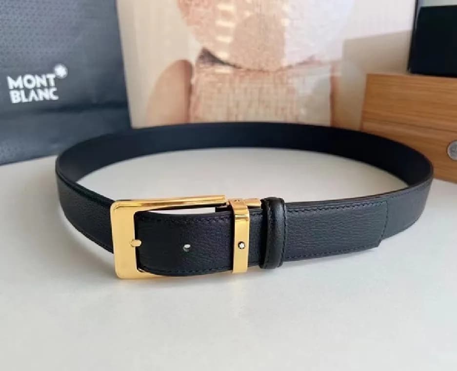 Montblanc 2023 Mens Leather Belt - 몽블랑 남성 클래식 로고 레… - 1