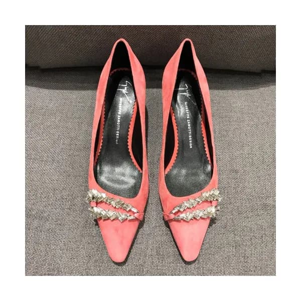 Gianvito Rossi 2019 Womens Suede Strass Middle-hee…
