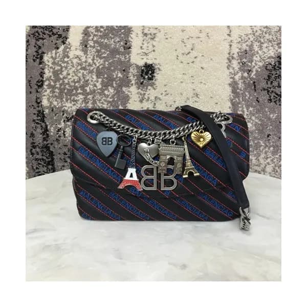 Balenciaga 2019 BB Round Leather Chain Shoulder Ba… - 1