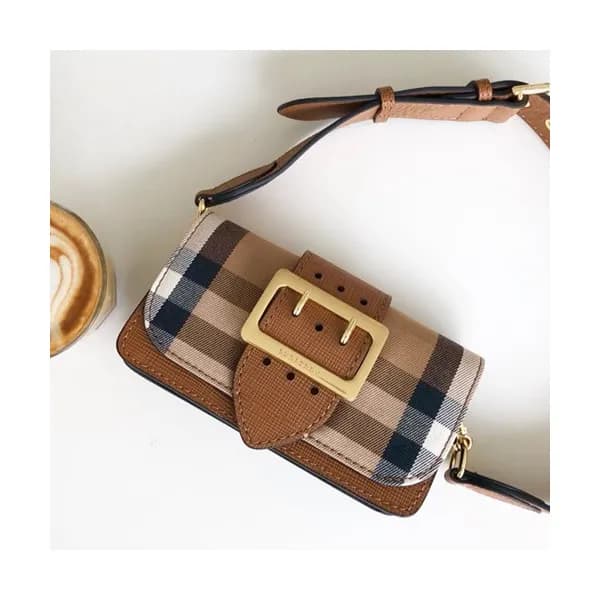 Burberry Leather House Check Buckle Small Shoulder… - 1