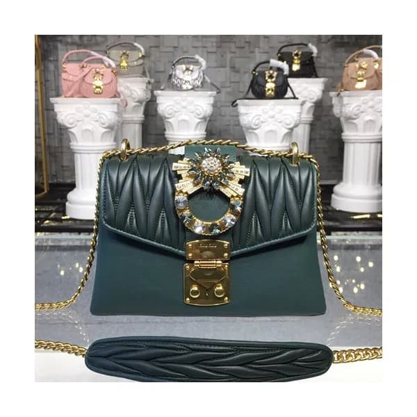 MiuMiu 2019 Matelasse Buckle Shoulder Cross Bag,2… - 1