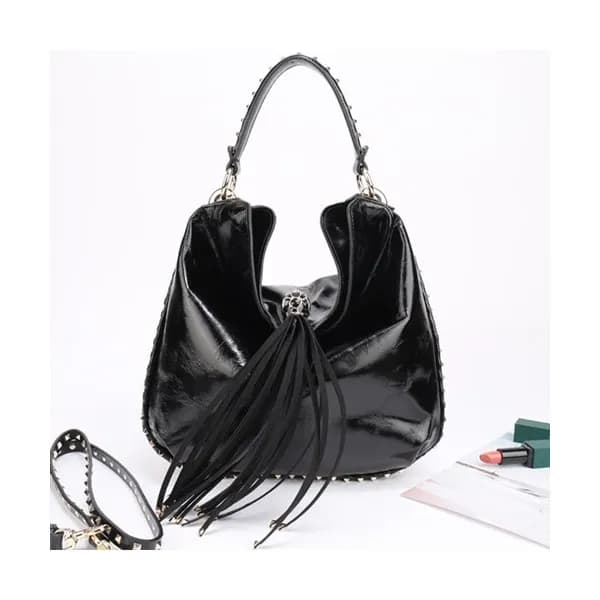 Valentino 2019 Leather Tassel Tote Shoudler Cross… - 1